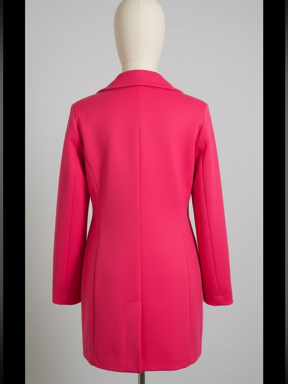 NWT Love Tree Bright Pink Trench Coat 3/4 size large brand new never worn - Picture 5 of 11